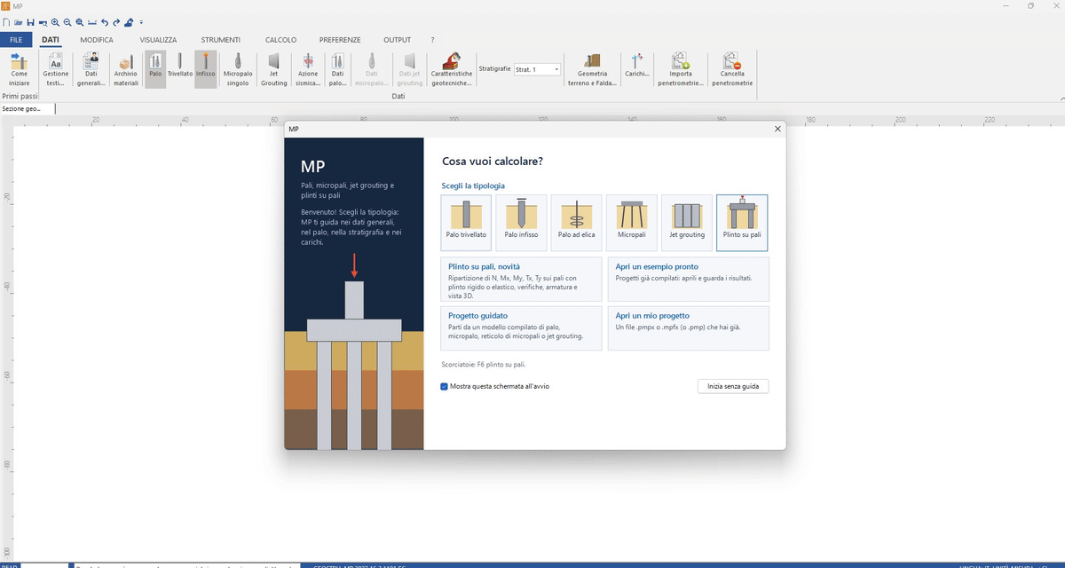 MP - Plinto su pali: calcolo FEM a elementi shell, verifiche, armatura e vista 3D