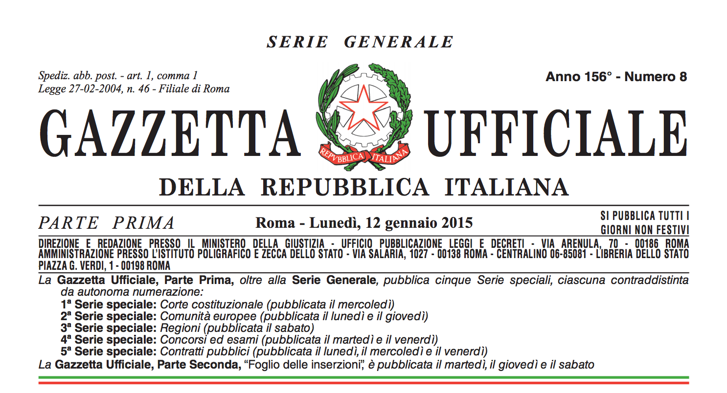 gazzetta ufficiale geostru 2015 ntc