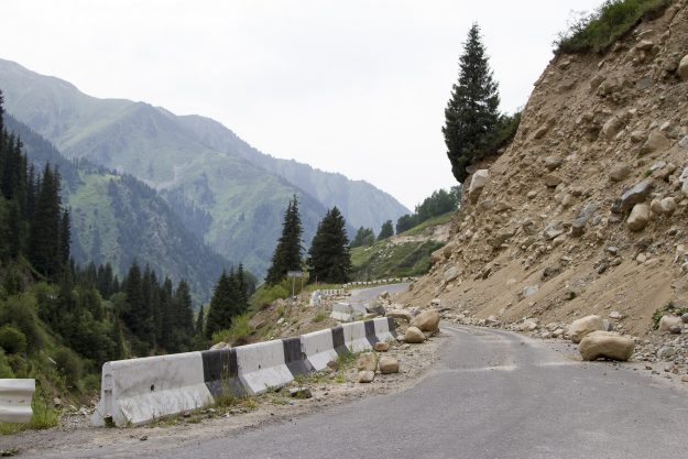 Landslide On The Mountain Road slope stability analysis