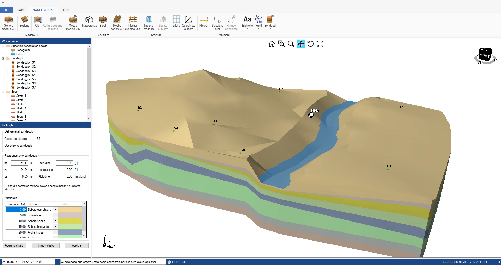 modellazione geotecnica fiume sezioni geotecniche