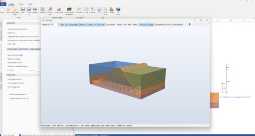ESD - 3D view of the dam body with flow net