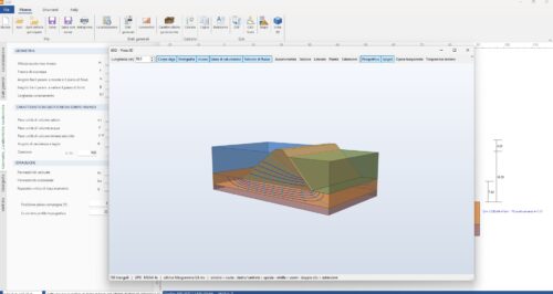ESD - Vista 3D del corpo diga con reticolo di flusso
